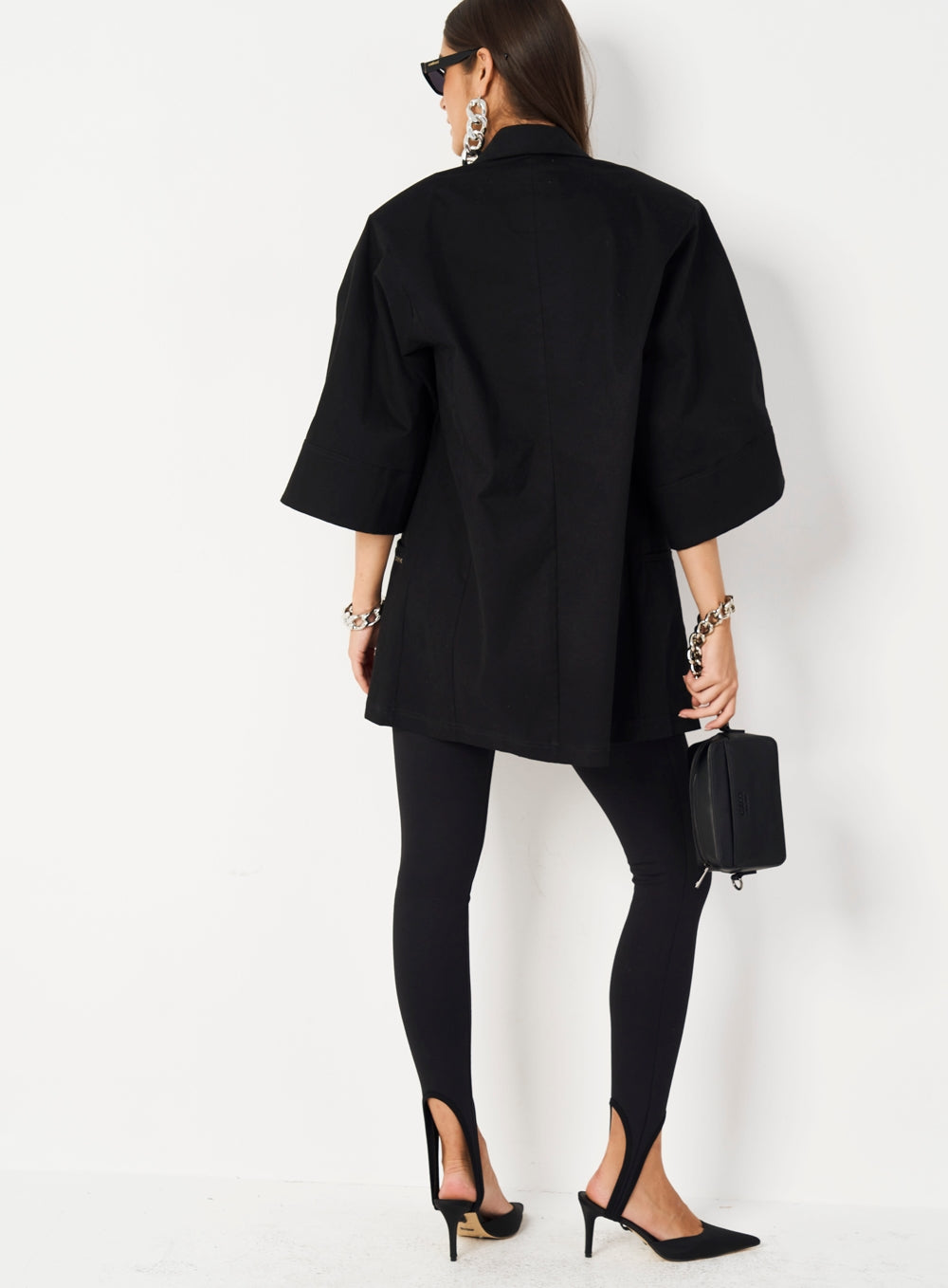 Tailored Oversized Blazer in Black
