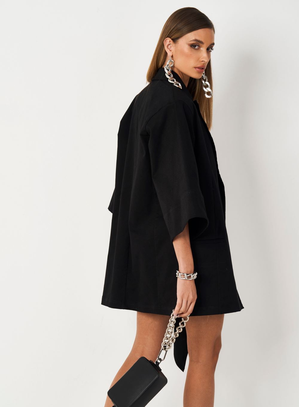 Tailored Oversized Blazer in Black