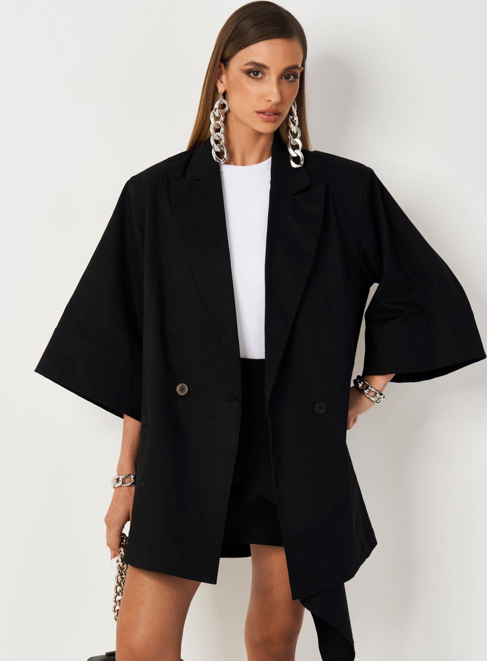 Tailored Oversized Blazer in Black