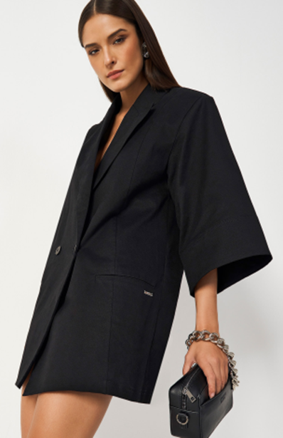 Tailored Oversized Blazer in Black