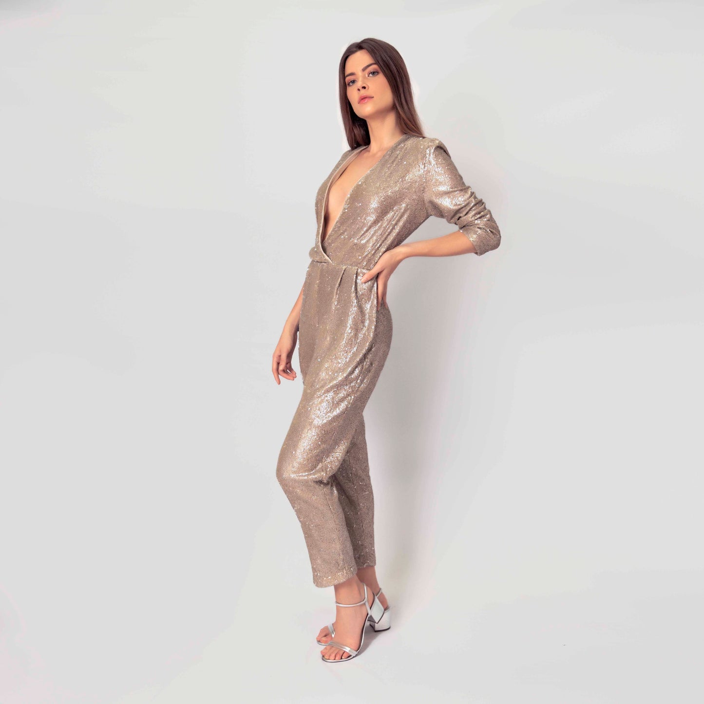 Silver Sequin Jumpsuit