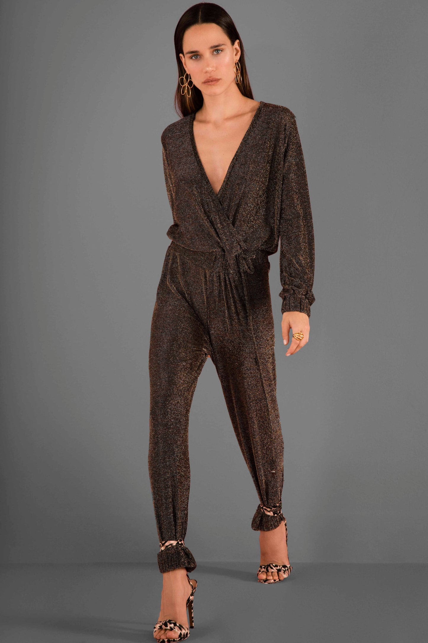 Black Jumpsuit in Lurex