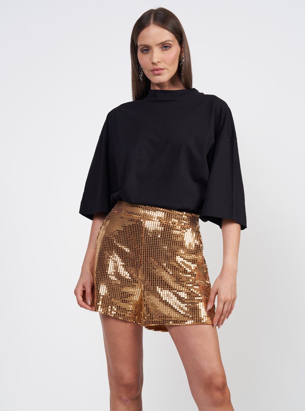 Gleaming Golden Disco Shorts