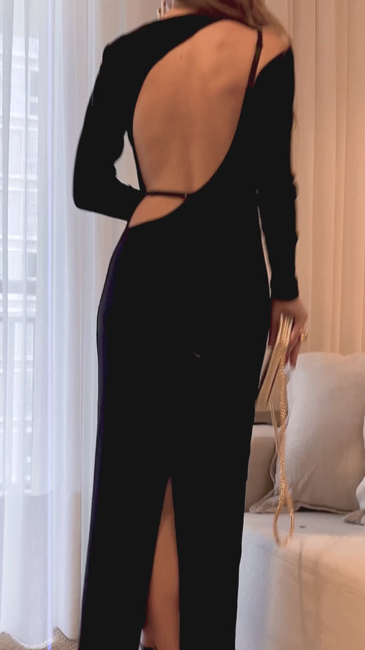Show Stopper Ribbed Dress in Black