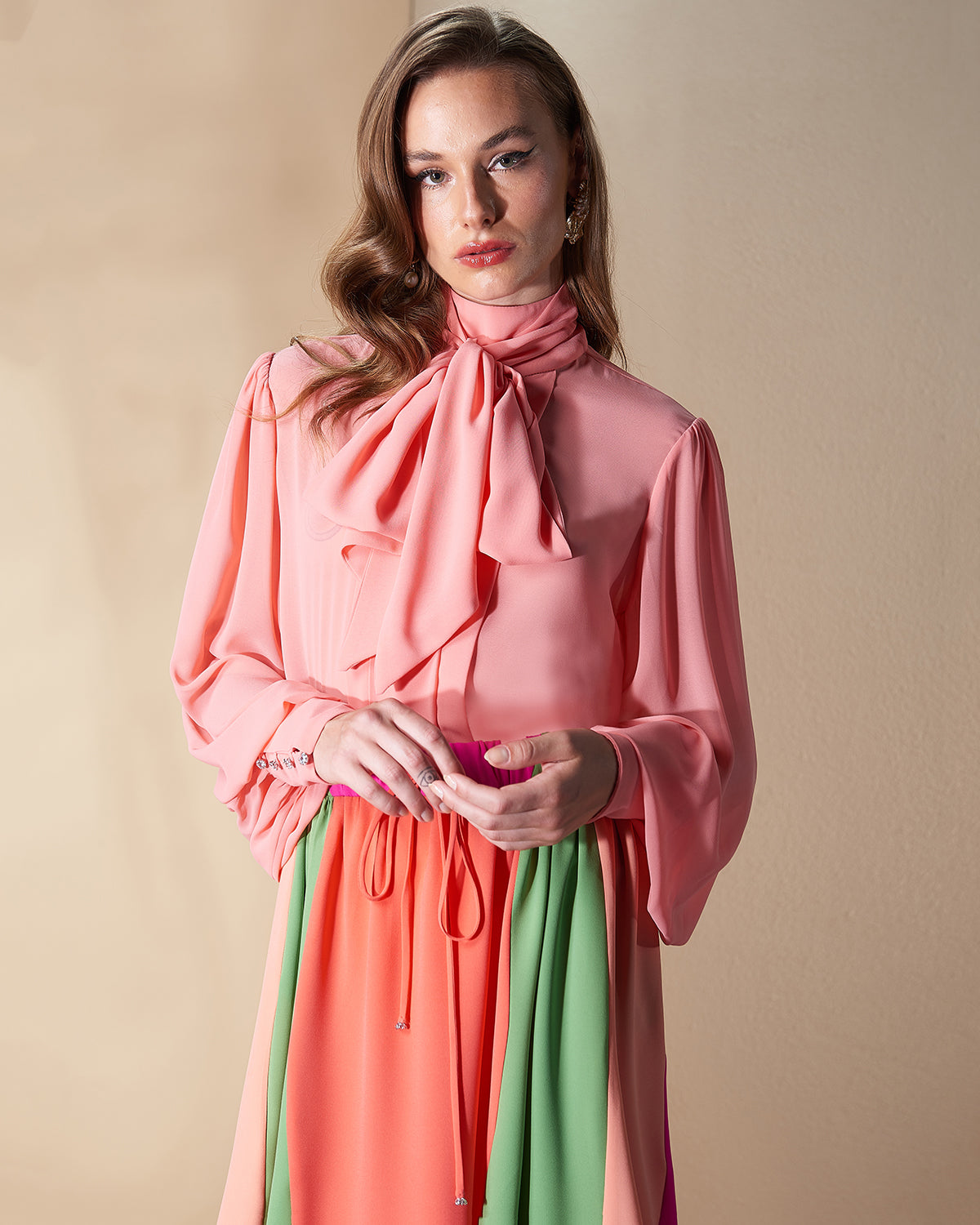 Pink Chiffon Blouse.