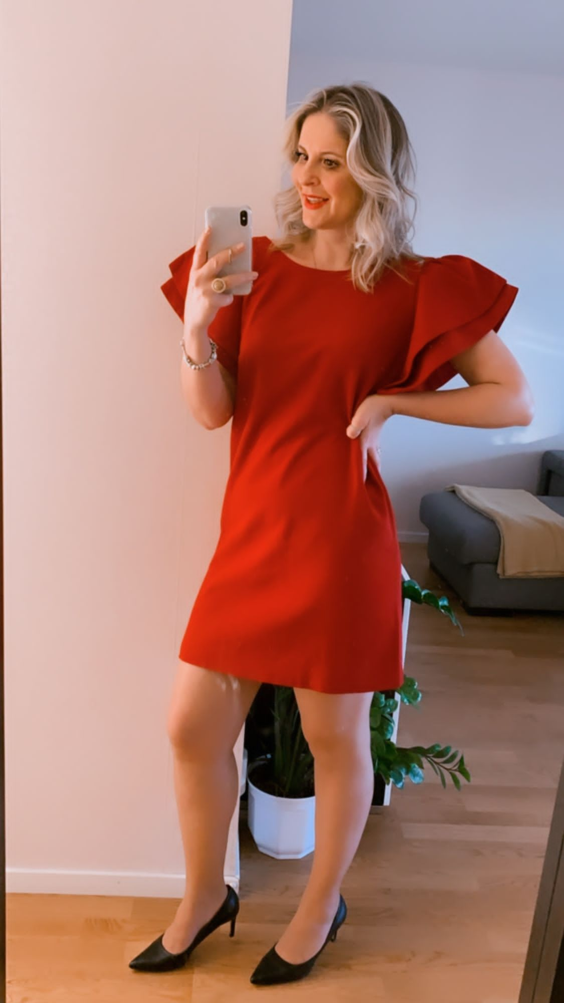 Puff Sleeves Mini Dress